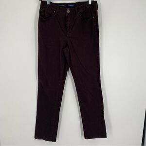 Charter Club Women’s Lexington Straight Burgundy Chino Pants size 10